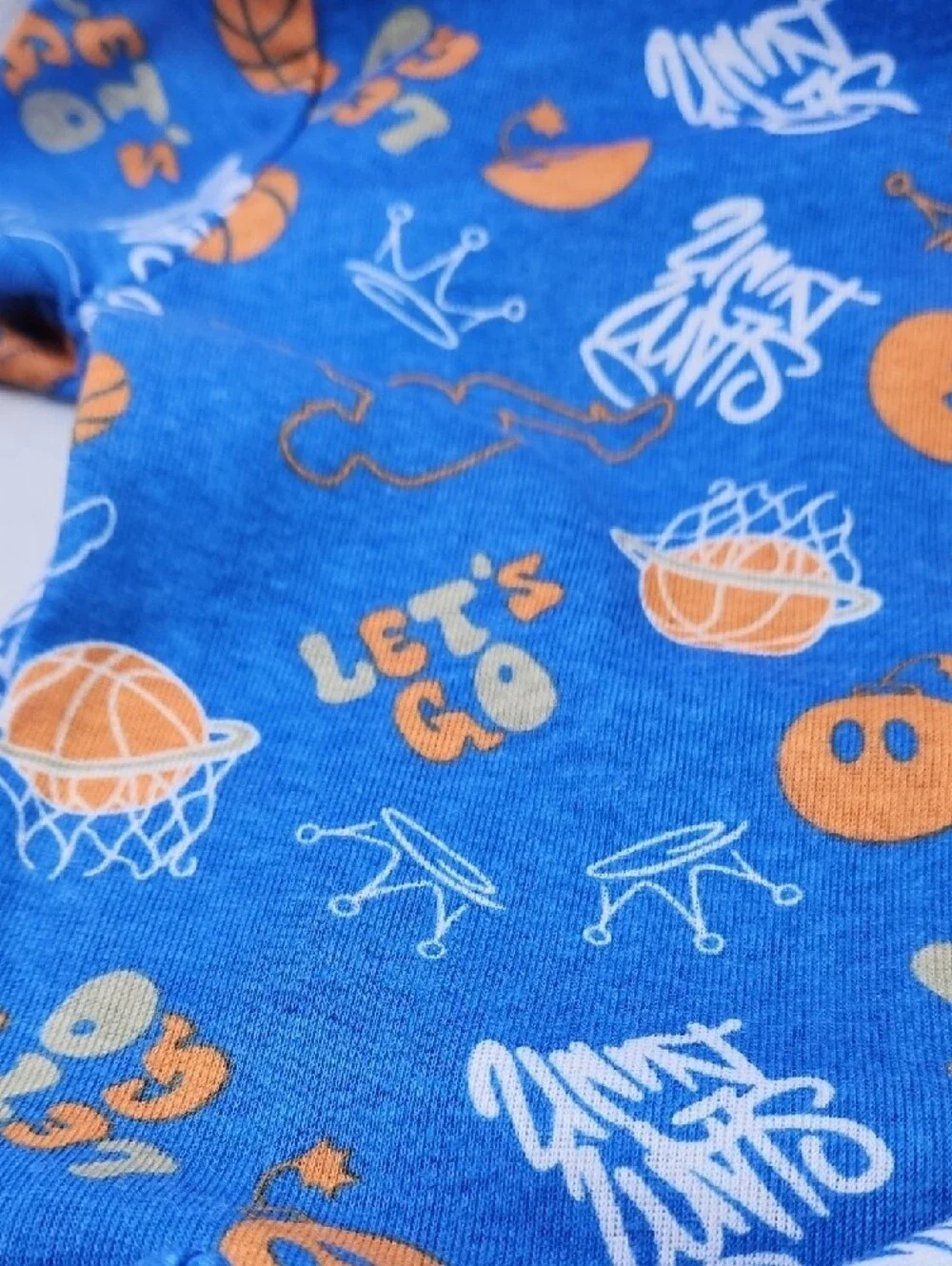 Highland Originals Boys 2pc. Blue & Orange Basketball Pajama Set